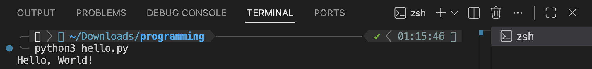 Executing a program in terminal.