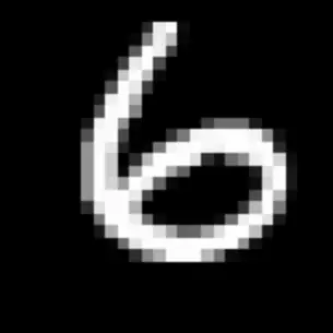 Handwritten digit 6 from MNIST dataset.